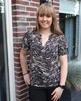 Blouse met v-hals patroon