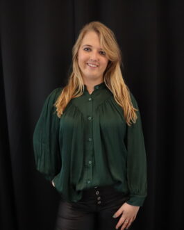 Satijnen blouse met plooien