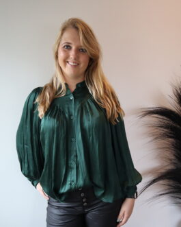 Satijnen blouse met plooien