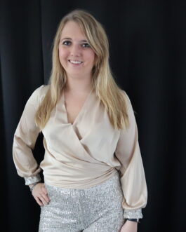 Blouse met glitterafwerking