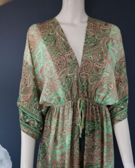 Boho jurk lang groen